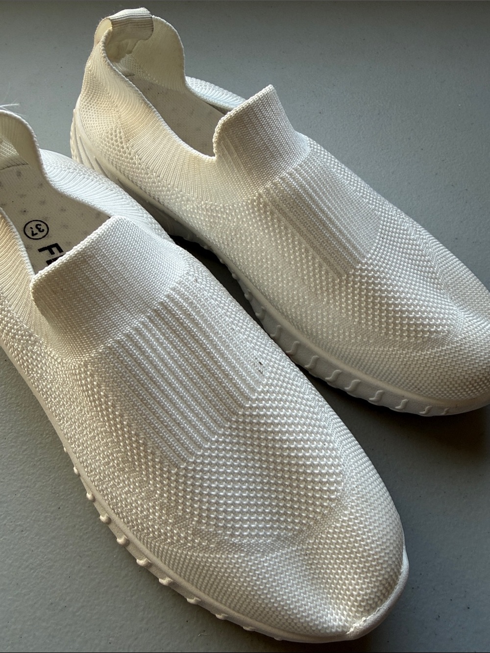 Slip-On Knit Women's Sneakers in White - Lightweight Comfort